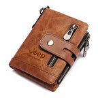 Jeep Deri Cüzdan Yüzde Yüz Hakiki Deri Kahverengi Rfıd Korumalı