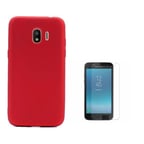 Smcase Samsung Galaxy J2 Pro Lüks Silikonlu Kılıf  Cam Ekran Koruyucu