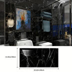 Kapamarka Siyah Mermer Desenli Alüminyum Plastik Duvar Sticker