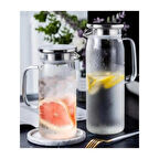 Kapamarka 1500 ml Borosilikat Cam Su Sürahisi - Metal Kapaklı ve Isıya Dayanıklı