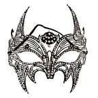 Kapamarka Siyah Lazer Kesim Kristal Taşlı Metal Lüks Maske