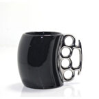 Kapamarka Porselen Muşta Tasarımlı Kupa Bardak Siyah