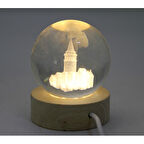 Kapamarka 3D İstanbul Temalı Kristal Cam Küre Led Lamba Model 3