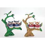 Taşlı Dal Üstünde 2'li Baykuş 