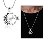 Ayyıldız Tasarım Kişiye Özel İsim Yazılı 925 Ayar Gümüş Erkek Kolye