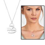 Kişiye Özel İsim/Tarih Yazılı 925 Ayar Gümüş Kelebek-Kalp Kolye