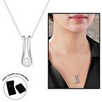 Starlight Diamond Tektaş "U" Tasarım 925 Ayar Gümüş Kadın Kolye