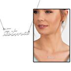 Yatay Tasarım Kişiye Özel İsim Yazılı 925 Ayar Gümüş Kadın Kolye