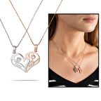 Zirkon Taşlı Kişiye Özel İsim Yazılı 925 Ayar Gümüş "Kalbimin Yarısı" Kolye