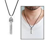 Tesbihane Zemzem İle Doldurulmuş Arapça Allah Yazılı İp Zincirli 925 Ayar Gümüş Kadın Cevşen Kolye