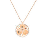 Zirkon Taşlı Rose Renk Kişiye Özel Üç İsim/Harf Yazılı 925 Ayar Gümüş Kadın Kolye