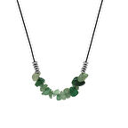 Zarif İp Zincirli Doğal Form Aventurin Doğaltaş Kadın Kolye