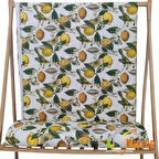 Limon ve Limon Çiçeği Desenli Su ve Leke İtici Panama Keteni Duck Kumaş Bezi 100x180