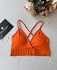 Aurafit Kaplı Arkası Çapraz Derin Dekolte İp Askılı Spor Sütyeni/Büstiyer-9026
