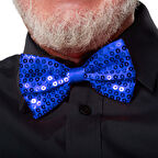 Mavi Payetli Pullu Papyon