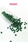 Dökme Cam Kum Boncuk Büyük Boy (6/0) 4 mm - 60 Gram - Koyu Yeşil - BNC140