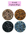 Uzun Boru Kesme Boncuk Çap 2mm Uzunluk 10 mm - 4 Renk - Toplam 80 Gram - BNC426