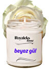 Doğal Özel Seri Kokulu Dekoratif Kavanoz Mum 210 cc - Beyaz Gül - RYL