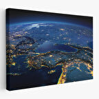 Harita Sepeti Dekoratif Uydu Görünümlü Kanvas Türkiye Haritası 1033