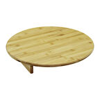 YUVARALAKMİNİ SOFRA MODEL=ÇAP:45CM - Y:8.5CMAYAKLI BAMBU AHŞAP KESİM PANOSU 