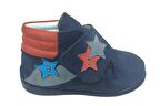 OrtopedikAL Özpınarcı Bebe Erkek Çocuk Bot Lacivert Yıldızlı Tek Cırt % 100 Deri Ortopedik Anatomik