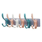 6 KOLLU ŞEFFAF YAPIŞKANLI RENKLİ PLASTİK ASKI TAK - ÇIKAR ASKI KOLLU  GO5060Gok170857