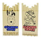 KIZ - ERKEK ÇOCUK FİGÜRLÜ (OĞLUMUN-KIZIMIN ODASI YAZILI AHŞAP ANAHTARLIK  GO5060Gok120454