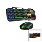EVEREST HKM-X86 QUİN  GÖKKUŞAĞI IŞIKLI  USB KABLOLU  KLAVYE - MOUSE  SET  150CM KABLO (5060)
