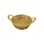 YUVARLAK PLASTİK HASIR EKMEK - ÇOK AMAÇLI SEPET KULPLU - METAL İSKELET TABAN:18CM - AĞIZ:24CM DERİNLİK:8CM (5060)