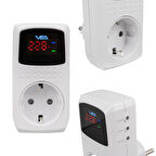 16A 3520W TEKLİ DİJİTAL GÖSTERGELİ AKIM KORUMALI PRİZ (5060)