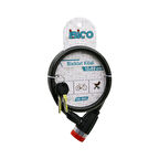 ANAHTARLI ÇEVİRMELİ KİLİT KAPAKLI PLASTİK KAFA BİSİKLET KİLİT ÇELİK TEL SİYAH ŞEFFAF KILIF 12MMX80CM (5060)