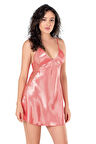 Arias Closet Mercan Kısa Saten Gecelik OZN-14147