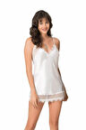 Arias Closet Ekru Kısa Saten Gecelik OZN-21924