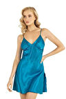 Arias Closet Turkuaz Kısa Saten Gecelik 8211 OZN-22705