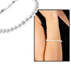 925 Ayar Gümüş Mekanizmalı Zarif Doğal İnci Kadın Bileklik