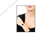 Rose Renk Kişiye Özel İsim Yazılı 925 Ayar Gümüş Kadın Bileklik