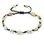 Makrome Örgülü Naturel Kesim Dorika Top Detaylı Sitrin Doğaltaş Erkek Bileklik