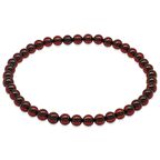 Küre Kesim Koyu Kırmızı Doğal Damla Kehribar Kadın Bileklik