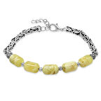 Kararmaz Metal Kral Zincirli Kapsül Kesim King Seccer Damla Kehribar Erkek Bileklik