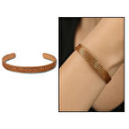 Kadın Bakır Bileklik - Greek Desenli - Esnek Yapılı