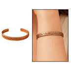 Kadın Bakır Bileklik - Üzeri İnşirah Suresi Yazılı - Esnek Yapılı