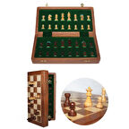 Periboia Mıknatıs Taşlı Ahşap Katlanabilir Kutulu Satranç Oyunu 30 Cm
