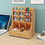 Periboia Bölmeli ve Çekmeceli Ahşap Organizer 