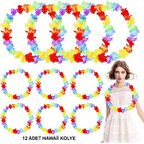 Periboia Hawaii Çiçekli Boyun Kolyesi 12 Adet