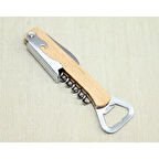 Periboia Ahşap Paslanmaz Çelik Tirbuşon Açacak