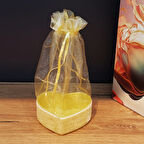 Periboia Sarı Kalpli Tül Kese