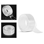 Periboia 2 metre x 3 cm Şeffaf Güçlü Nano Çift Taraflı Silikon Jel Yapıştırıcı Bant