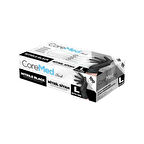 CoreMed L Beden Siyah Nitril Muayene Eldiveni – 100’lü Paket