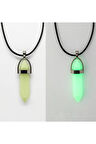 Fosforlu Neon Deri Ipli Yeşil Çivi Kolye Karanlıkta Rengi Değişir
