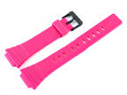 Orijinal Casio W-215H-4AV  Parlak Pembe Silikon Plastik Kayış Kordon